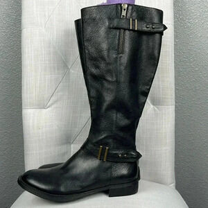 NEW Steve Madden Alyy Black Genuine Leather Boots size 6.5